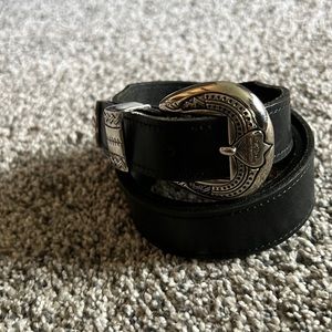 Authentic Harley Davison black leather belt.